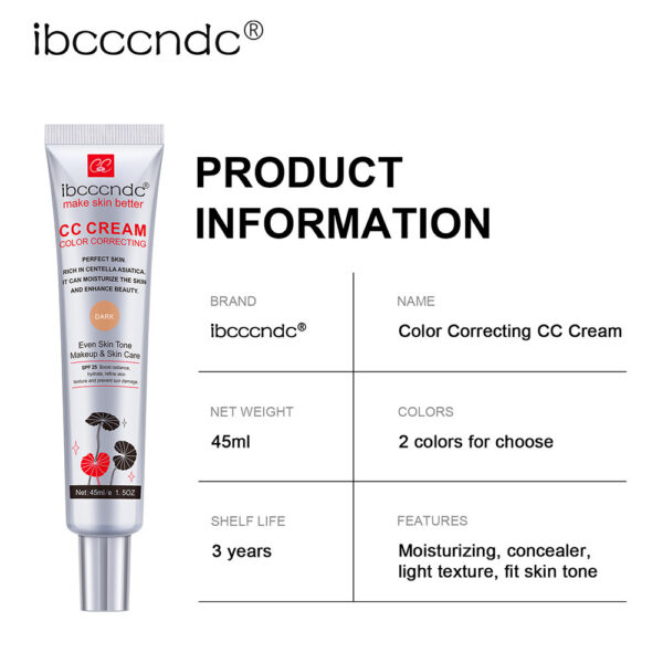 Moisturizing Correcting CC Cream Waterproof Anti-sweat Makeup Before Concealer Lasting Women Makeup Protect Skin Erborian Make - Image 6