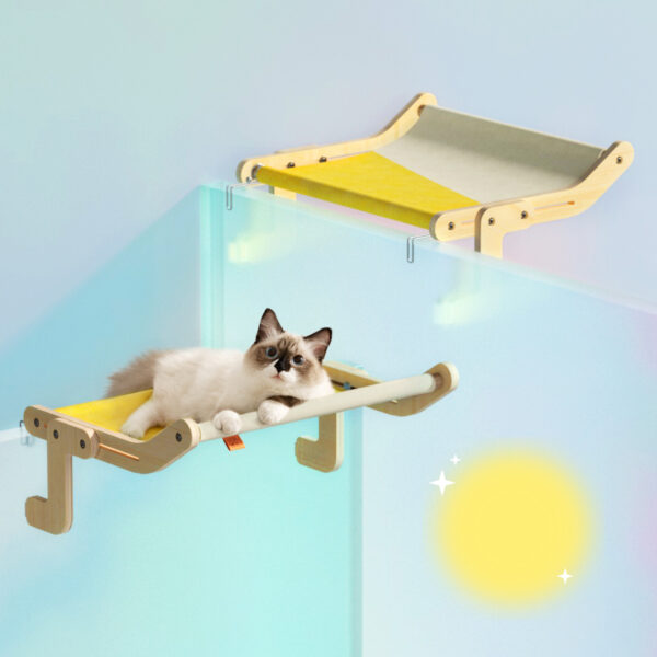 Mewoofun Pet Cat Window Perch 4 Color Wooden Assembly Hanging Bed Cotton Canvas Easy Washable Multi-Ply Plywood New Dropshipping - Image 10