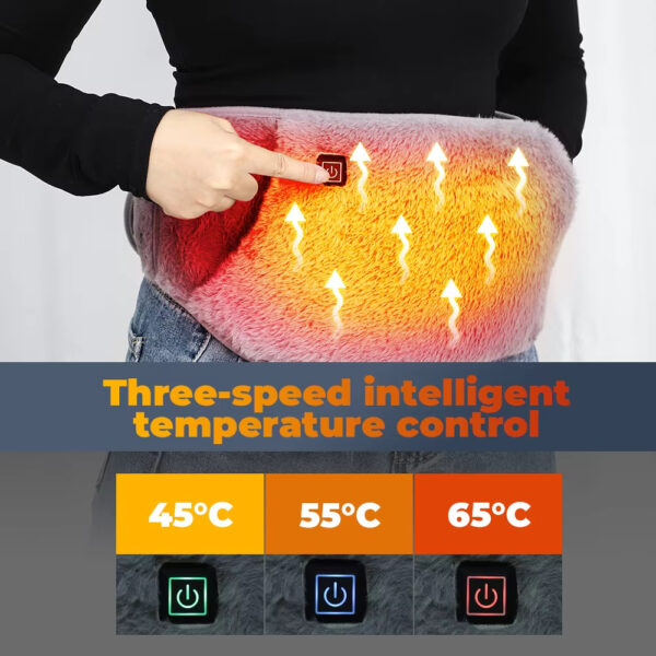 USB Powered Heating Waist Belt, Heating Pad With Hand Pockets, Electric Heated Waist Belt For Period Cramps Body Joints Pain, Three - Level Temperature Control - Image 2