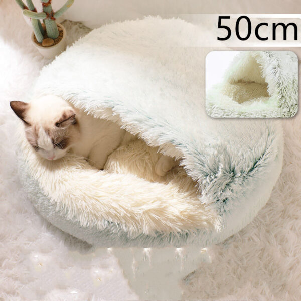 2 In 1 Dog And Cat Bed Pet Winter Bed Round Plush Warm Bed House Soft Long Plush Pets Bed Pet Products - Image 8