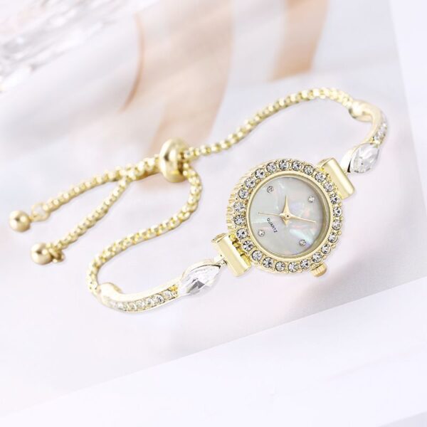 Diamond Dial Decorative Pull-out Bracelet Watch - Image 4