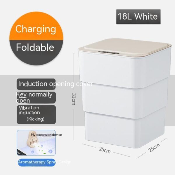 Smart Trash Can With Lid For Bedroom And Living Room Kitchen Storage Box Trash Can Induction Small Car Box Automatic Smart Dustbin Smart Trash Bin - Image 5