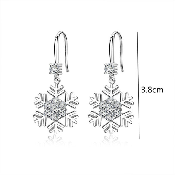 Temperament Snowflake Earrings With Rhinestones Fashion Personalized Christmas Earrings For Women Jewelry - Image 3