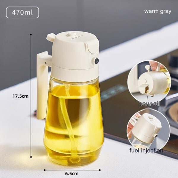 470ML Olive Oil Sprayer Dispenser For Cooking BBQ 2 In 1 Glass Oil Vinegar Soy Sauce Spray Kitchen Oil Bottle For Air Fryer - Image 2