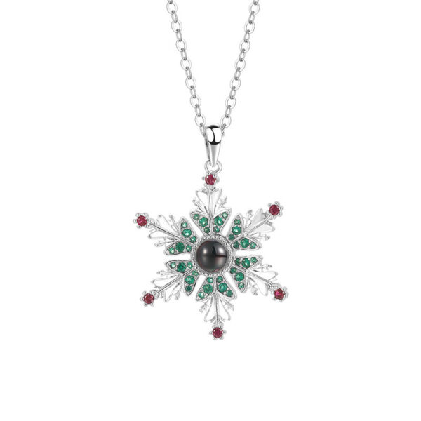 New Christmas Snowflake Necklace With Projection Design For Couples Christmas Gift Women's Clavicle Chain Jewelry - Image 3