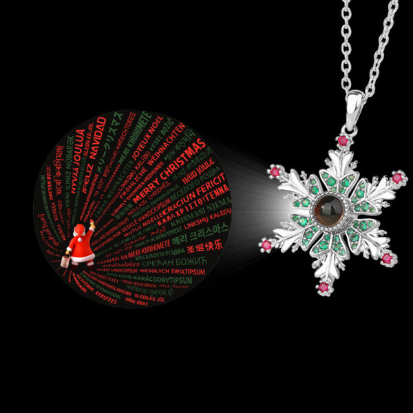 New Christmas Snowflake Necklace With Projection Design For Couples Christmas Gift Women's Clavicle Chain Jewelry - Image 4