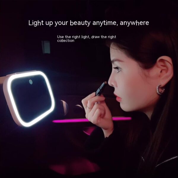 Car makeup mirror with LED lights - Image 2