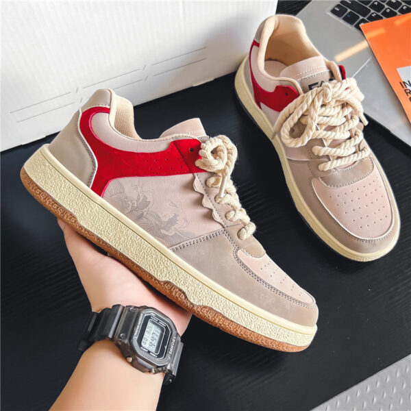 Lace-up Casual Shoes Men Soft Thick Sole Fashion Comfortable Breathable Flats Sneakers Student Platform Outdoor Walking Shoes - Image 8