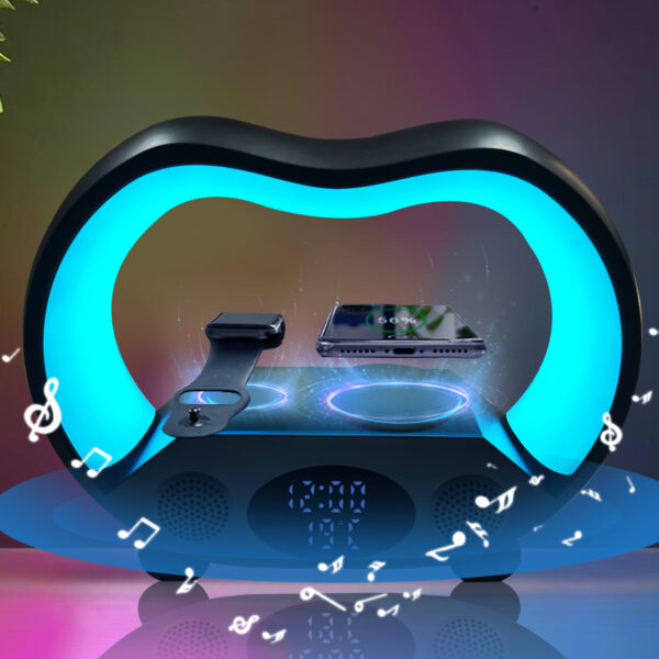 2024 New 6 In 1 Smart Remote Control Bluetooth-compatible Ambience Intelligent LED Table Lamp Multi-function Wireless Charger Night Light Bluetooth-compatible Speaker - Image 3