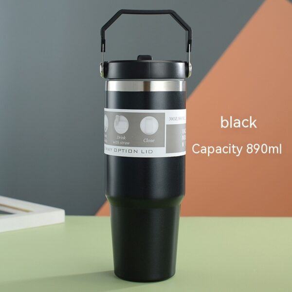 Portable Car Cup Stainless Steel Cup Travel Sports Water Bottle With Handle Cover Coffee Tumbler Cup - Image 5